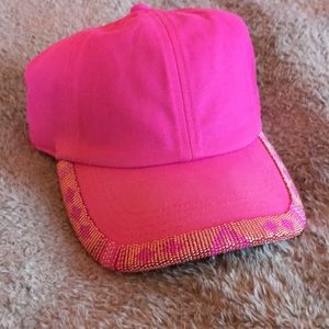 Pink Beaded Baseball Cap